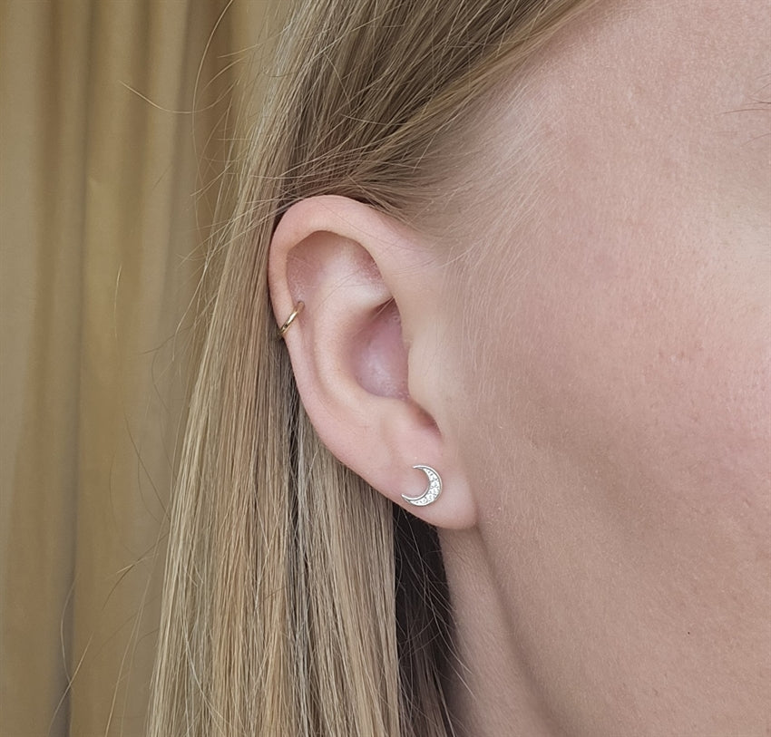 Aqua Dulce - Moon Earstuds i  sterlingsølv