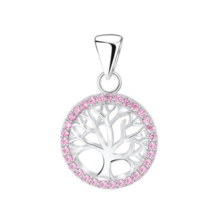 ByBirch - Livets træ vedhæng m. pink zirconia BB-604S