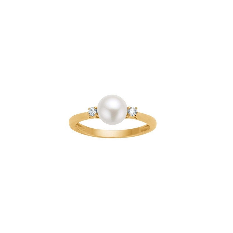 Siersbøl - 14 kt. guldring med diamanter 0.078ct W/SI
