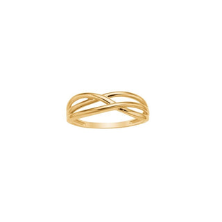 Siersbøl guldring i 8 karat guld med flettet, blankpoleret design