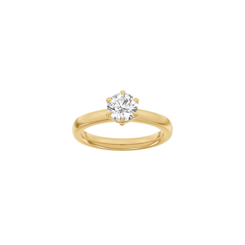 Moderne rund rødguldsring med 1,0ct lab-grown diamant fra Siersbøl Luxury