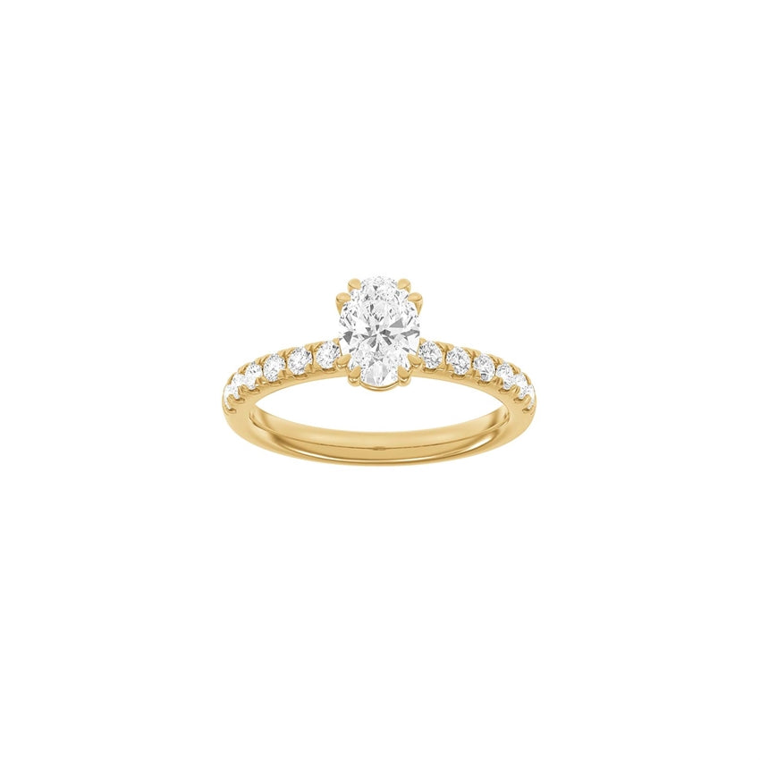 Modern oval rødguldsring med 1,4ct lab-grown diamanter fra Siersbøl Luxury