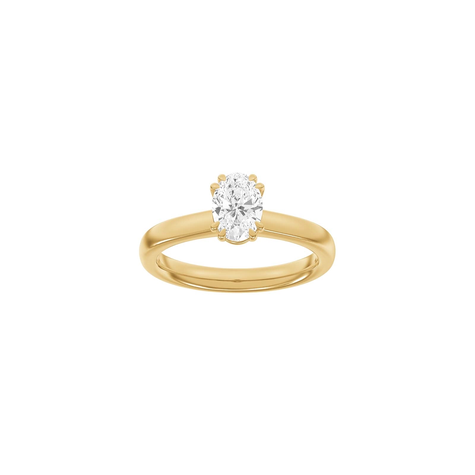LUXURY Oval ring i 14 kt. guld med lab-grown diamant