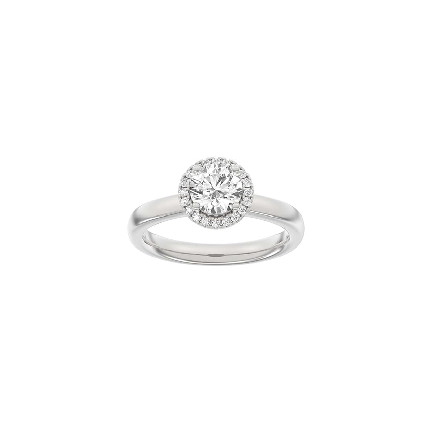 Siersbøl Luxury Halo rund ring i 14 kt hvidguld med 1,12 ct lab-grown diamanter