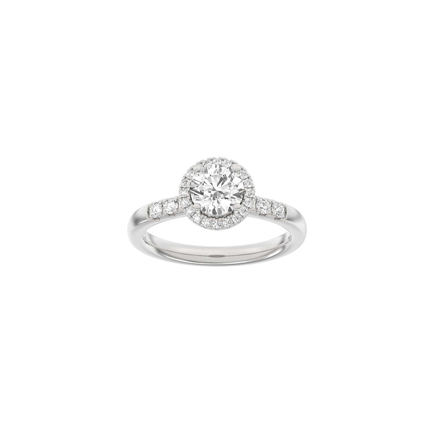 Siersbøl Luxury Halo rund ring i 14 kt hvidguld med 1,32 ct lab-grown diamanter