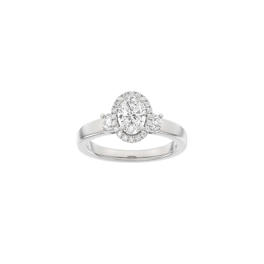 Luxury Halo oval ring i 14 kt hvidguld med 1,45 ct lab-grown diamanter fra Siersbøl