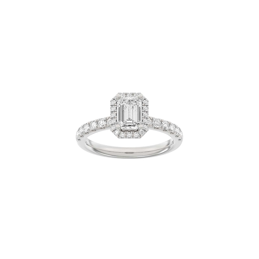 Luxury Halo firkantet ring i 14 kt hvidguld med 1,52 ct lab-grown diamanter fra Siersbøl