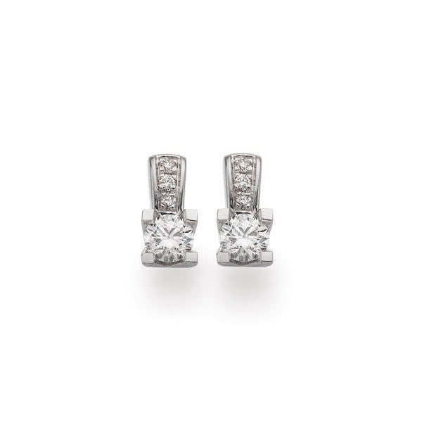 Kleopatra Queen Ohrstecker in 14kt. Weißgold 0,13-0,23ct. Diamanten