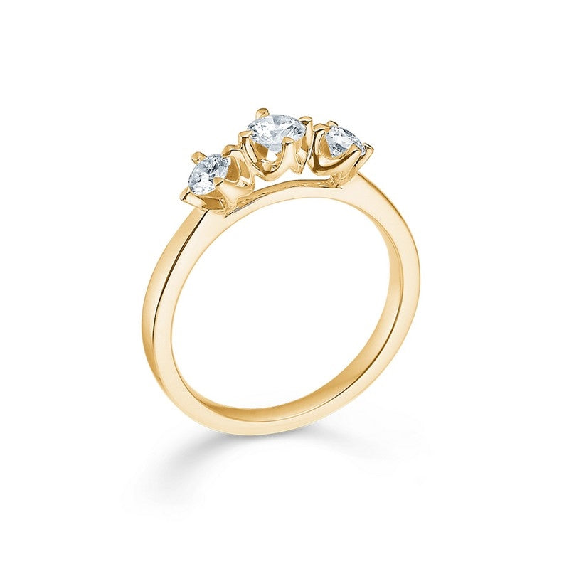 CROWN Trinity Ring in 14kt. Gold mit 0,17ct.
