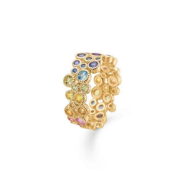 LUXURY RAINBOW ring i 14 kt guld m. sten fra Mads Z