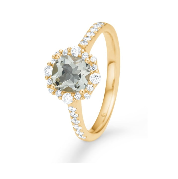 Mads Z - Menthe ring i 14 kt guld med 0,33ct og ametyst