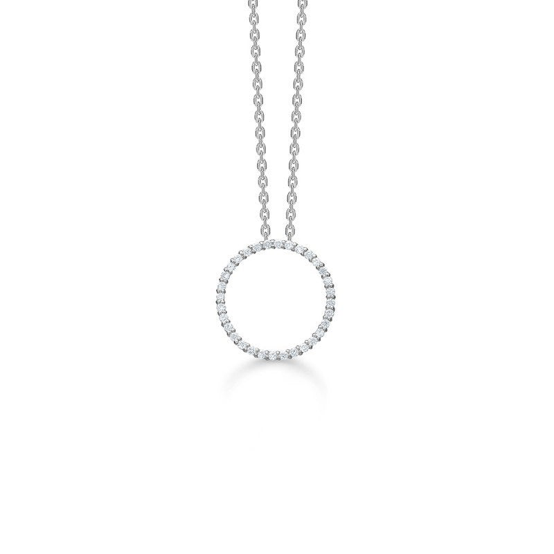 Diamond Halo vedhæng i 14 kt hvidguld 1631026