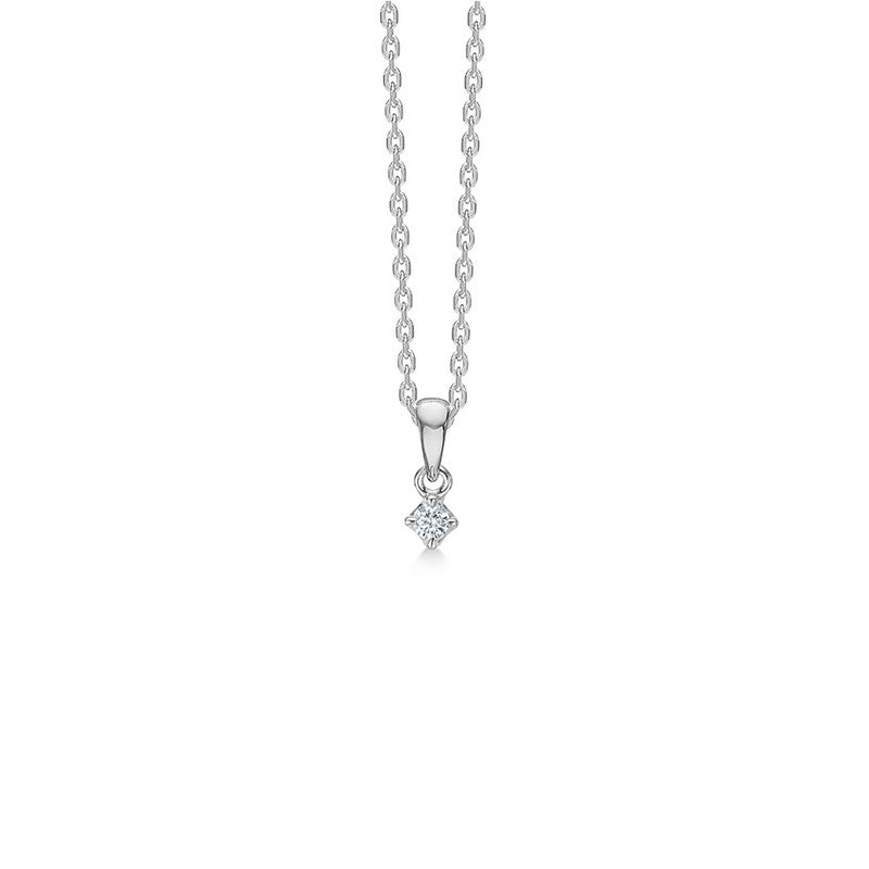 CROWN Anhänger in 14 kt. Weißgold mit Diamant von 0,04 ct. - 0,50 ct.