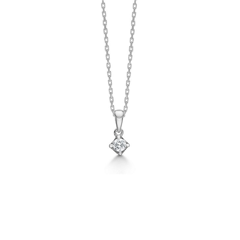 CROWN Anhänger in 14 kt. Weißgold mit Diamant von 0,04 ct. - 0,50 ct.