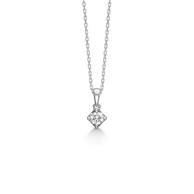 CROWN Anhänger in 14 kt. Weißgold mit Diamant von 0,04 ct. - 0,50 ct.