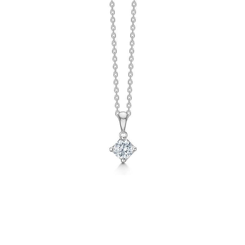 CROWN Anhänger in 14 kt. Weißgold mit Diamant von 0,04 ct. - 0,50 ct.