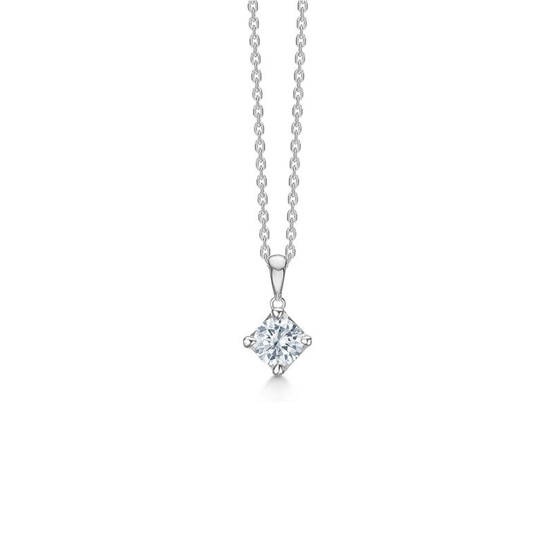 CROWN Anhänger in 14 kt. Weißgold mit Diamant von 0,04 ct. - 0,50 ct.