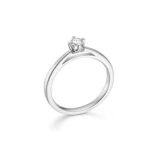 CROWN Ring in 14kt. Weißgold mit Diamant von 0,04kt