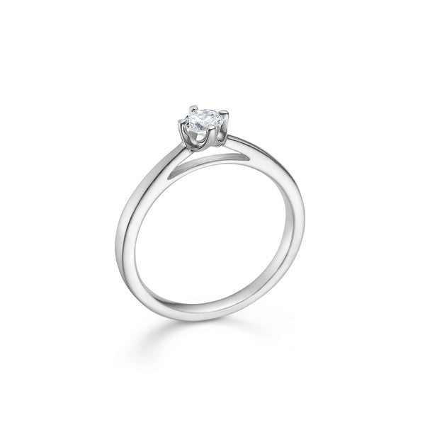 CROWN Ring in 14kt. Weißgold mit Diamant von 0,04kt