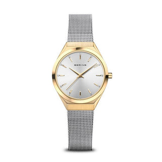 BERING Ultra Slim dameur med sølv urskive og sølv Milanaise mesh rem, 29 mm