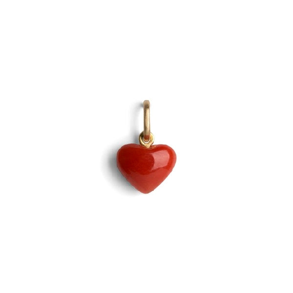 Jane Kønig  Coral heart Vedhæng i 14 kt guld og Coral