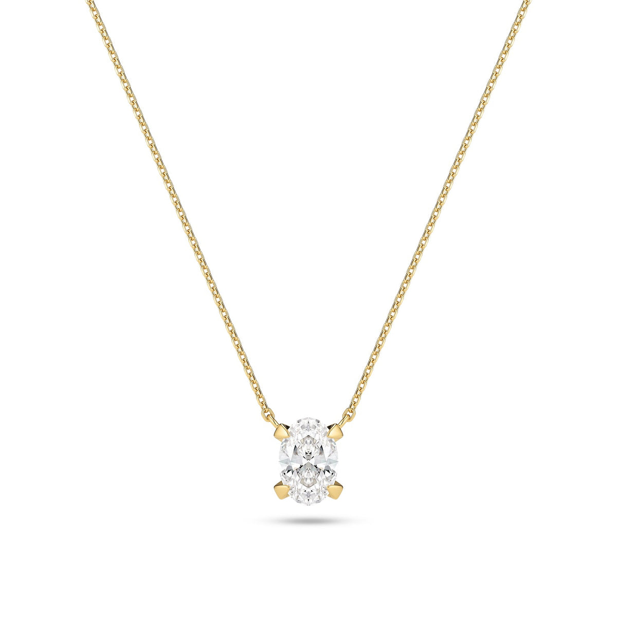 Schmuckzentrum Sif Jakobs Grace Ovale Solitaire Halskette aus elegantem 14-Karat-Gold mit ovalem, brillantschleiftem 0,75 ct Lab-grown-Diamanten in TW G-H VS – ein stilvolles und zeitloses Schmuckstück