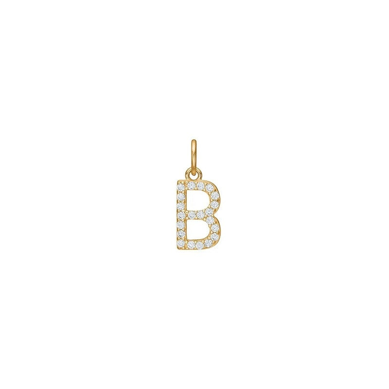 Siersbøl - 14 kt. Gold Buchstabenanhänger mit zirkonia