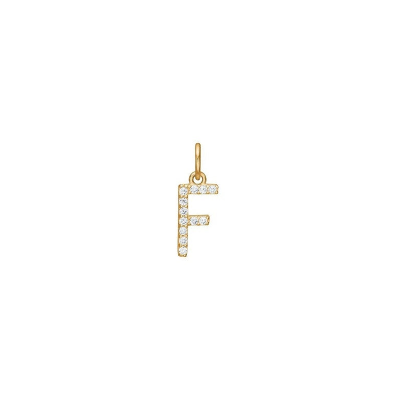 Siersbøl - 14 kt. Gold Buchstabenanhänger mit zirkonia