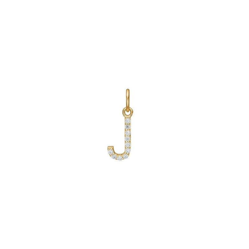 Siersbøl - 14 kt. Gold Buchstabenanhänger mit zirkonia