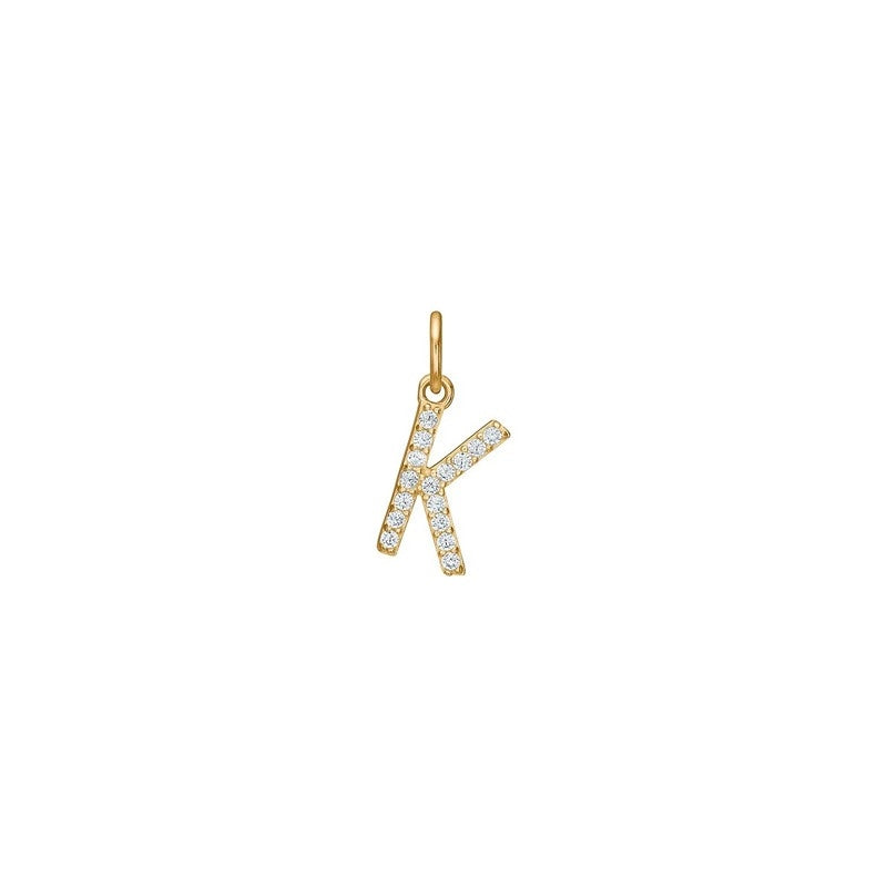 Siersbøl - 14 kt. Gold Buchstabenanhänger mit zirkonia