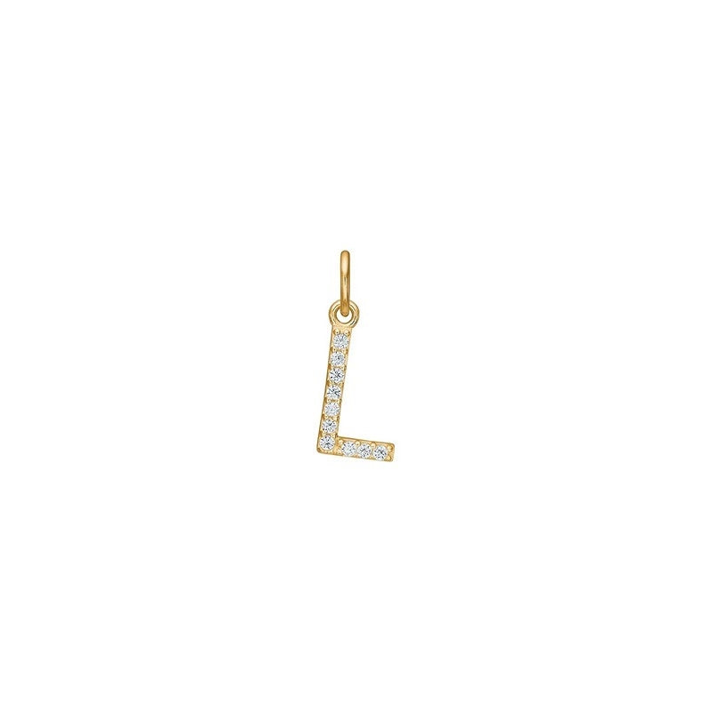 Siersbøl - 14 kt. Gold Buchstabenanhänger mit zirkonia