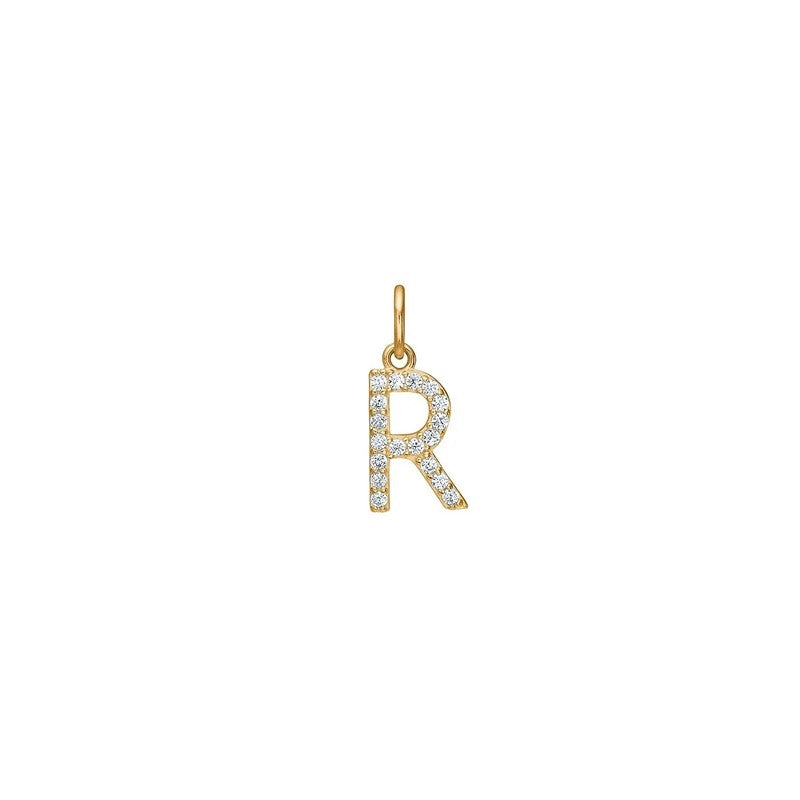 Siersbøl - 14 kt. Gold Buchstabenanhänger mit zirkonia