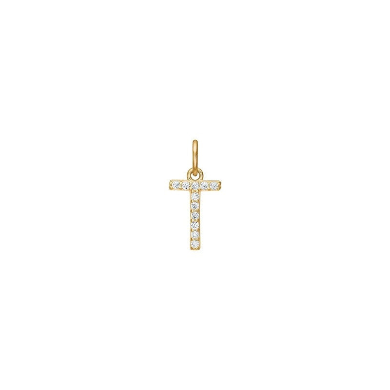 Siersbøl - 14 kt. Gold Buchstabenanhänger mit zirkonia