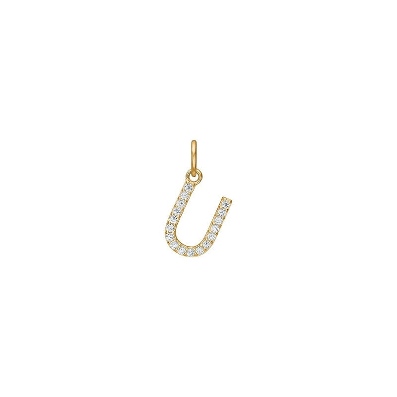 Siersbøl - 14 kt. Gold Buchstabenanhänger mit zirkonia