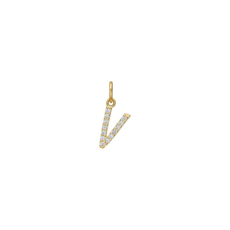 Siersbøl - 14 kt. Gold Buchstabenanhänger mit zirkonia