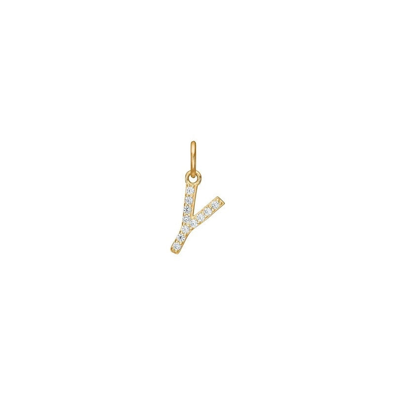 Siersbøl - 14 kt. Gold Buchstabenanhänger mit zirkonia