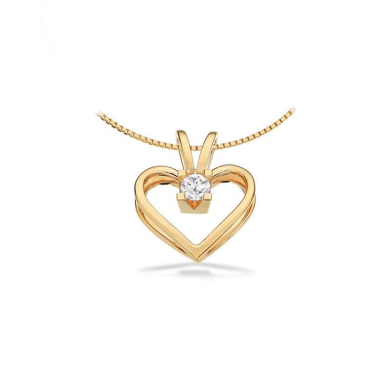 Kleopatra Herz Anhänger in 8kt. Gold 0,05ct.-0,25ct. Diamant