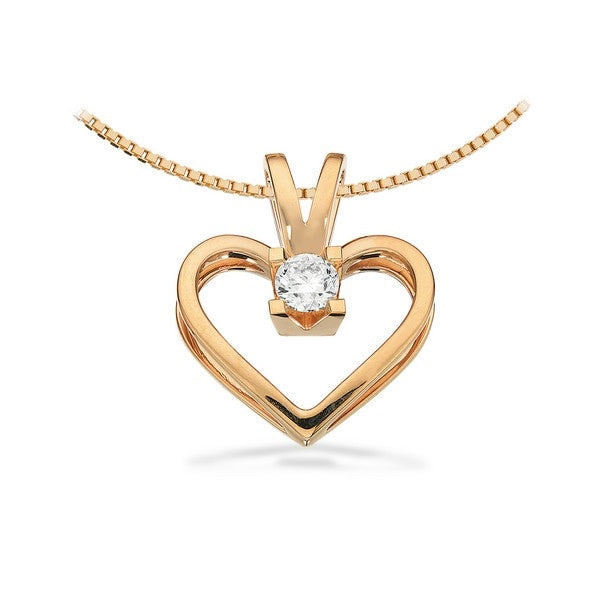 Kleopatra Herz Anhänger in 14kt. Gold 0,05ct.-0,50ct. Diamant