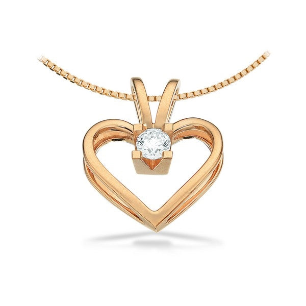 Kleopatra Herz Anhänger in 14kt. Gold 0,05ct.-0,50ct. Diamant