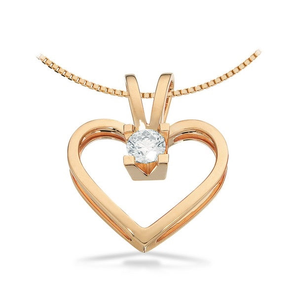 Kleopatra Herz Anhänger in 14kt. Gold 0,05ct.-0,50ct. Diamant
