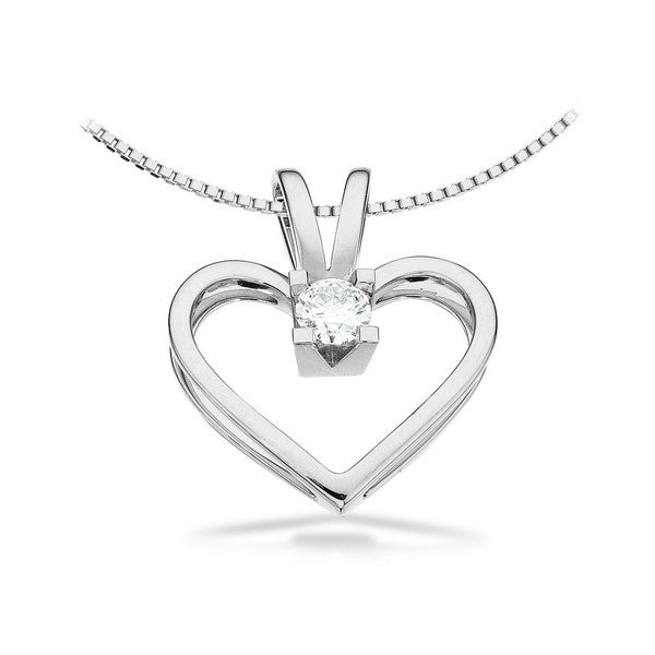 Kleopatra Herz Anhänger in 14kt. Weißgold 0,05ct.-0,50ct. Diamant