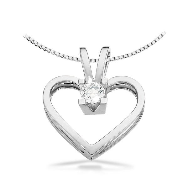 Kleopatra Herz Anhänger in 14kt. Weißgold 0,05ct.-0,50ct. Diamant