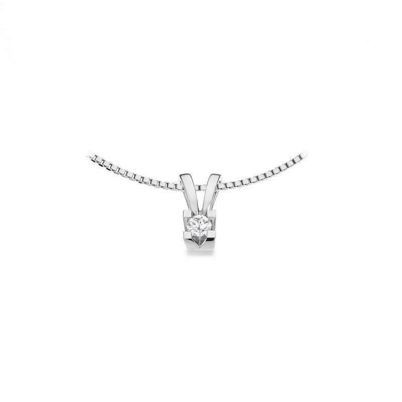 Kleopatra Anhänger in 8 kt. Weißgold 0,05ct.-0,25ct. Diamant