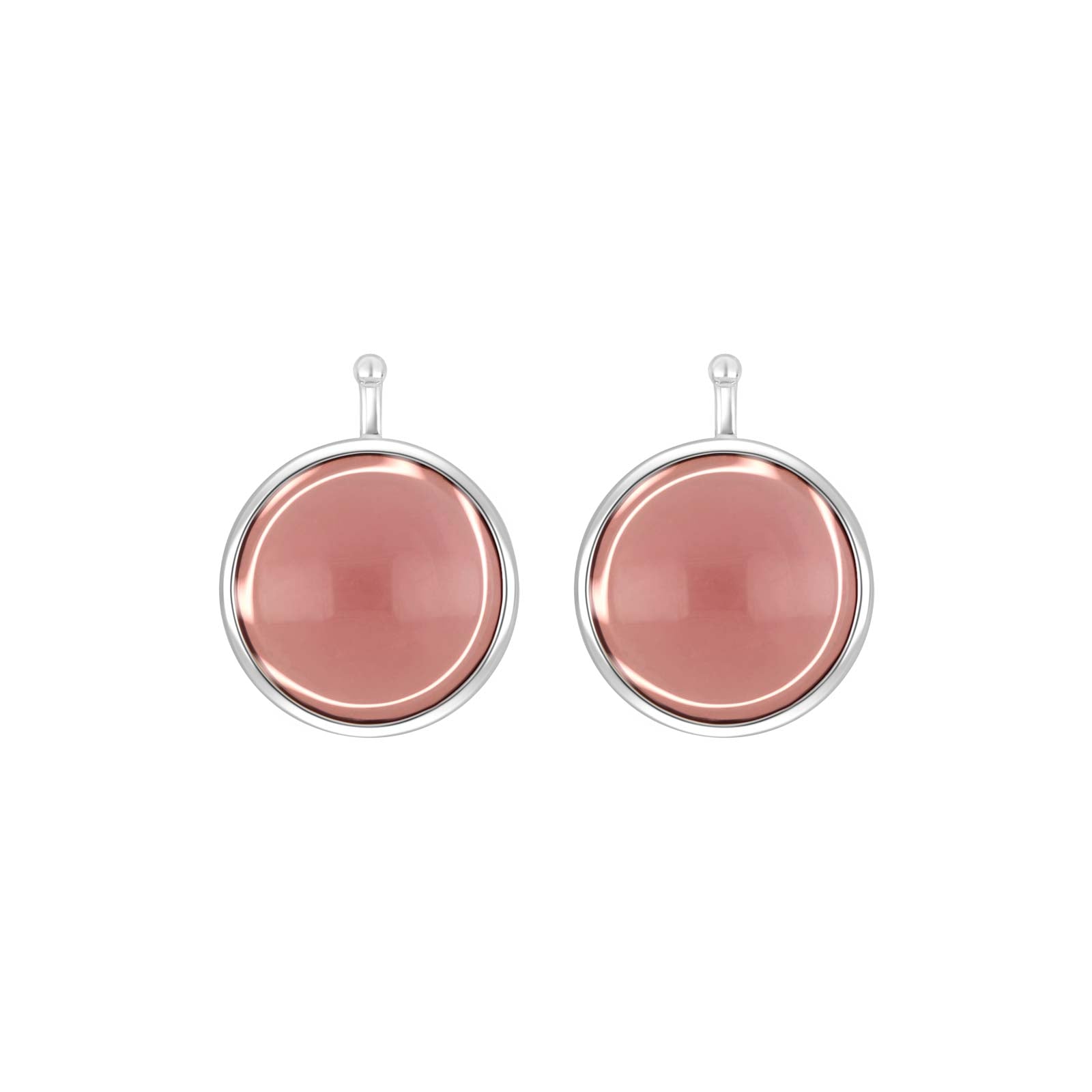 Eleganter Heide-Heinzendorff-Systemanhänger aus Silber mit runden Glascabochons in pudrigem Rosa, 13 mm