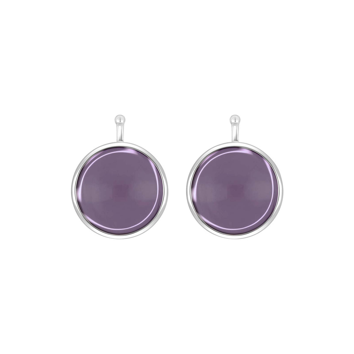 Eleganter Heide-Heinzendorff-Anhänger aus Silber mit rundem violettem Glas-Cabochon – ein stilvolles und raffiniertes Schmuckstück.