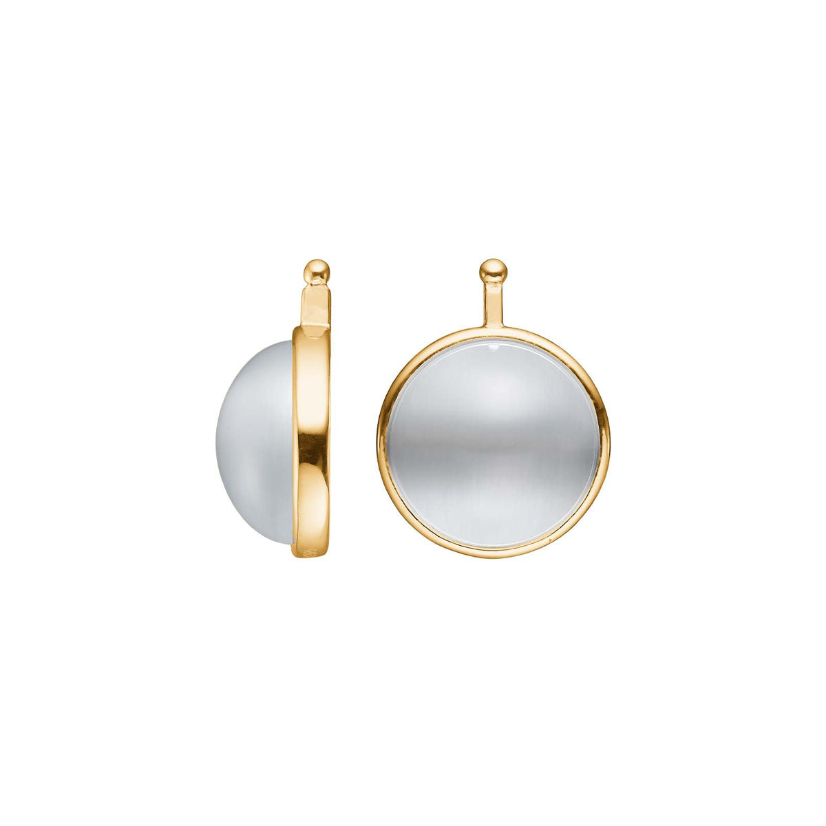 Elegante Heide-Heinzendorff-System-Ohrhänger aus vergoldetem Silber mit rundem 13-mm-Katzenauge-Cabochon – stilvoller Schmuck vom Schmuckzentrum