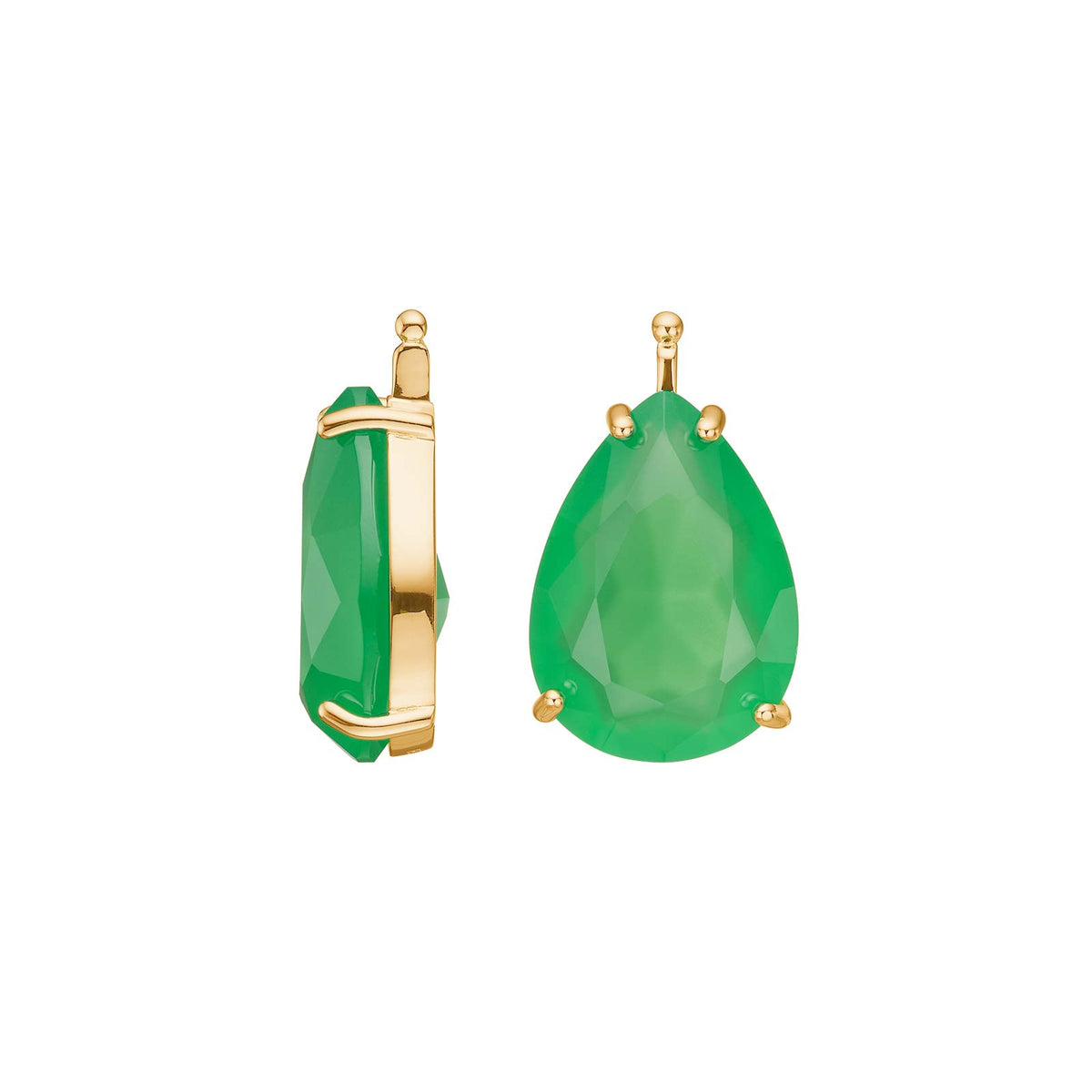 Eleganter Heide-Heinzendorff-Anhänger aus vergoldetem Silber mit facettiertem grünem Glasstein, 13 × 18 mm – stilvoller Schmuck vom Schmuckzentrum.