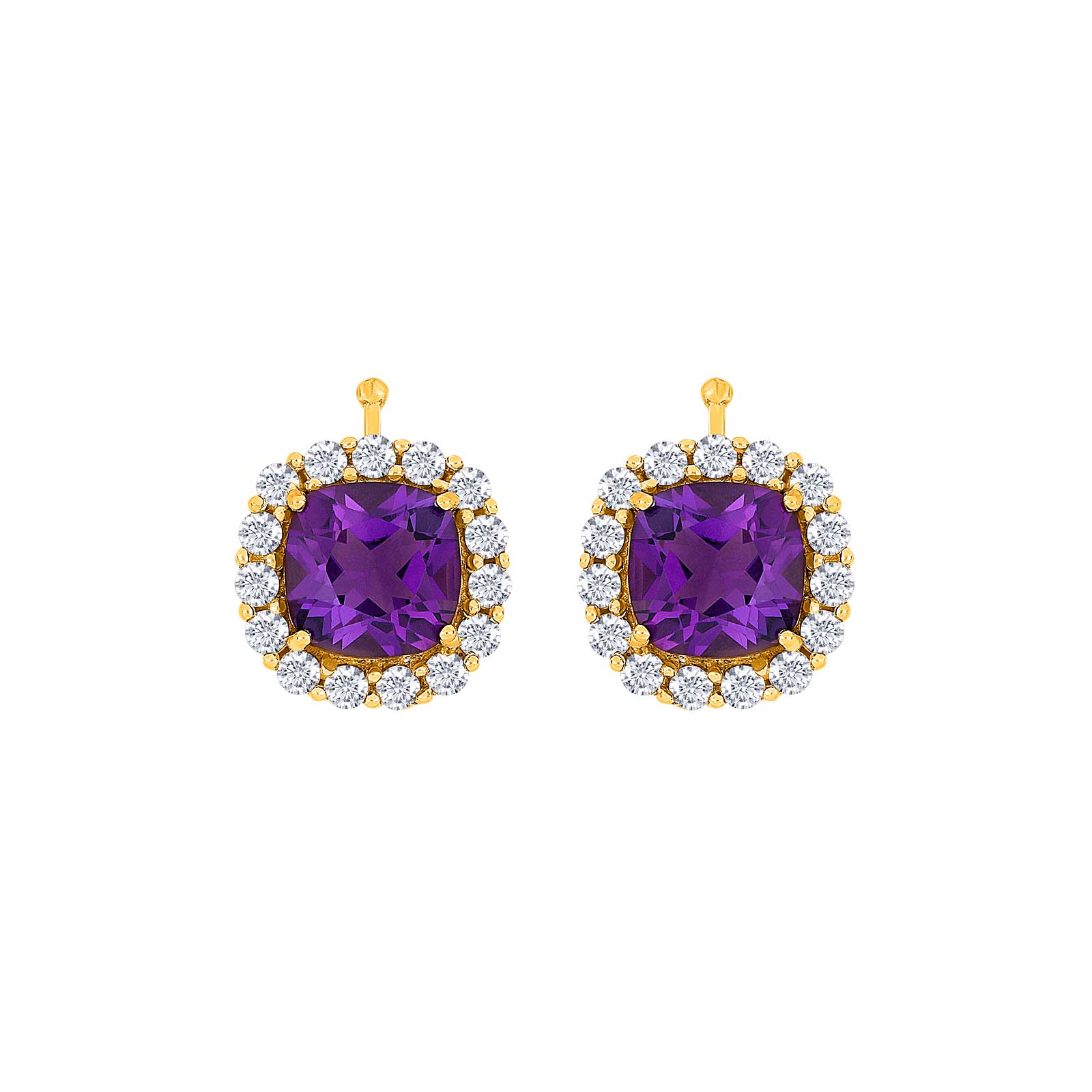 Eleganter Heide-Heinzendorff-Rosettenanhänger aus vergoldetem Silber mit violetten und klaren Zirkonia – ein stilvolles und zeitloses Schmuckstück.