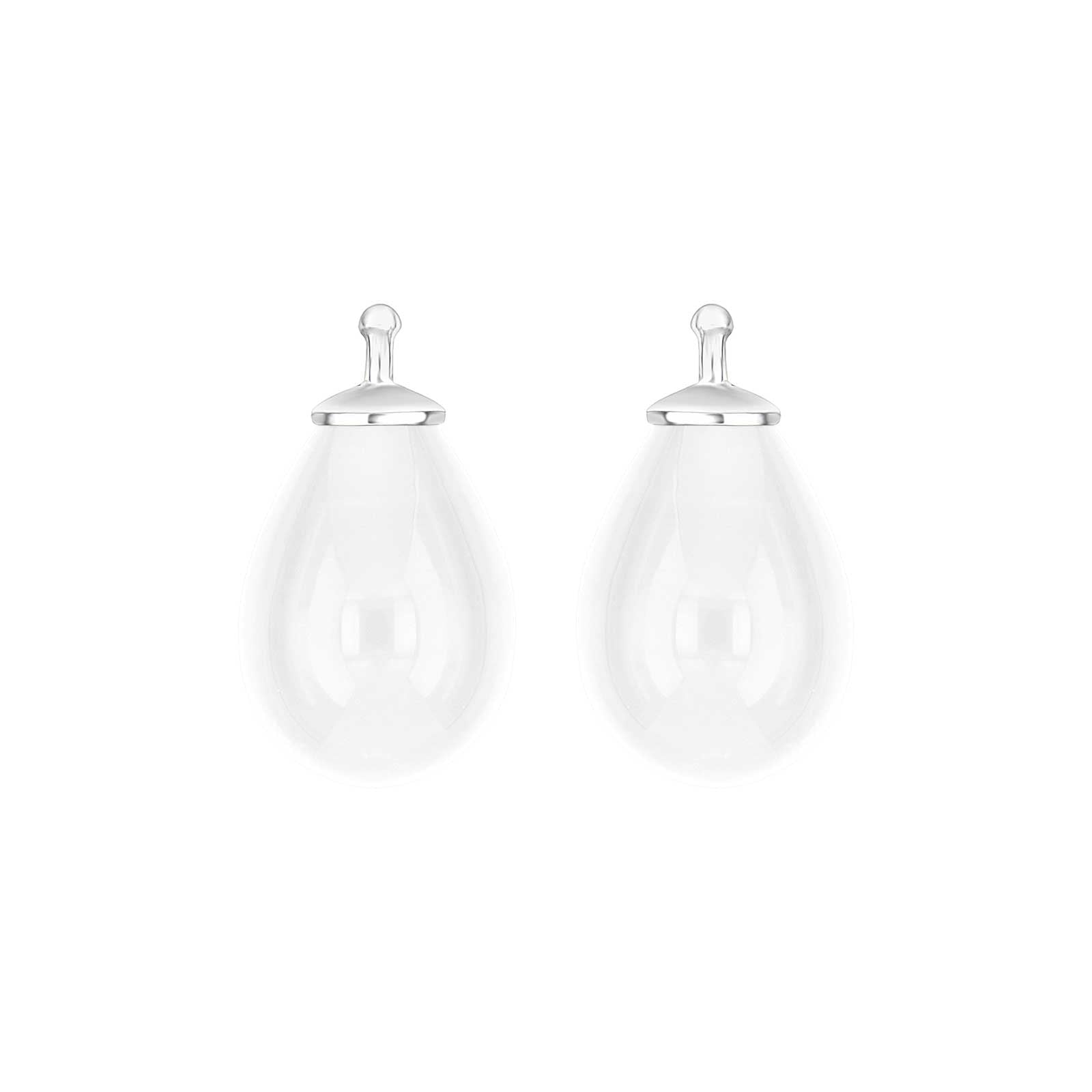 Elegante Tropfenohrringe von Heide Heinzendorff aus Silber mit böhmischem Quarzglas und Quarz – ein stilvolles und zeitloses Schmuckstück aus dem Schmuckzentrum.