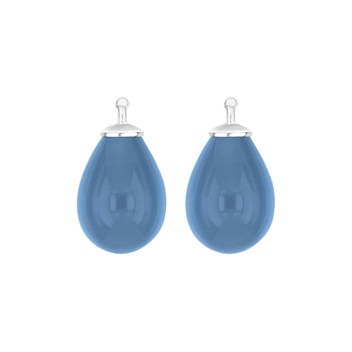 Eleganter Heide-Heinzendorff-Anhänger in Tropfenform aus böhmischem Quarzglas, mit blauem Quarz und rhodiniertem Silber – stilvoller Schmuck vom Schmuckzentrum.